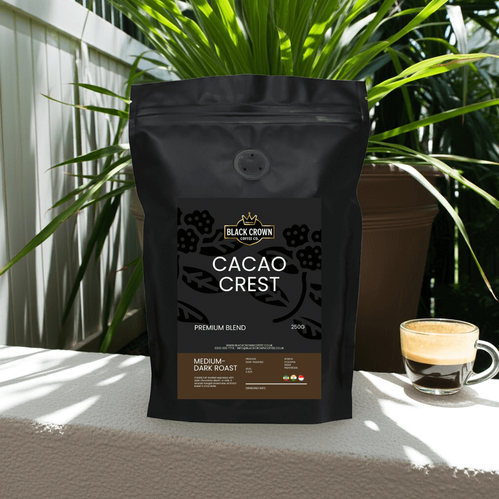250g Espresso coffee blend | Cacao Crest from Ethiopia, India & Indonesia